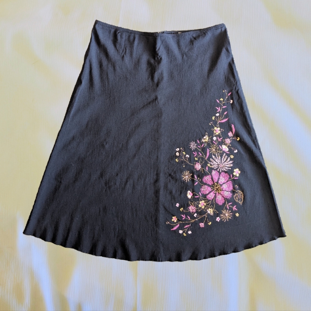 Y2K Embroidered Midi Skirt - Picture 1 of 6